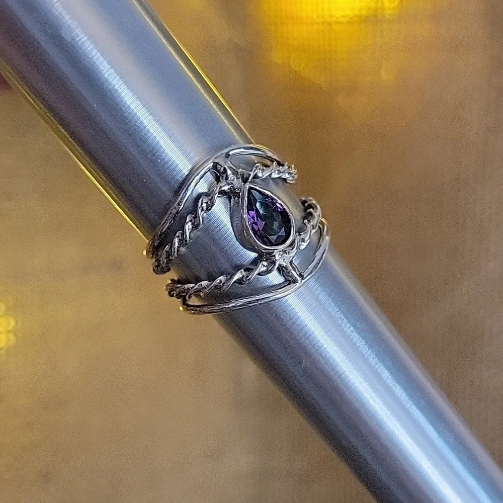 MYSTIC TOPAZ TWISTED STERLING RING - Picture 10 of 11